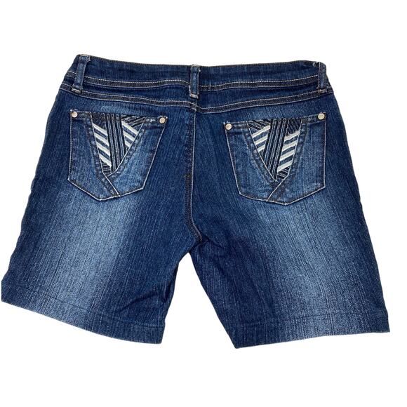 Vintage South Pole Jean Shorts Dark Wash Denim Y2K Size 9 - Picture 2 of 4